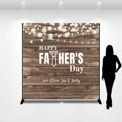Lofaris Brown Wood Ball Lights Custom Fathers Day Backdrop