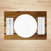 Lofaris Brown Wood Color Fabric Dining Set Of 4 Placemats
