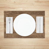 Lofaris Brown Wood Texture Color Fabric Set Of 4 Placemats