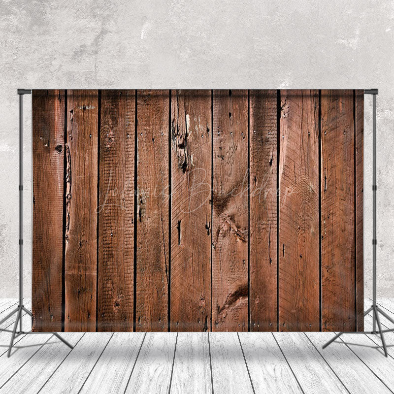 Lofaris Brown Wooden Retro Wall Backdrop For Photo Booth