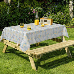 Lofaris Bucolic Flowers Blue Pattern Rectangle Tablecloth