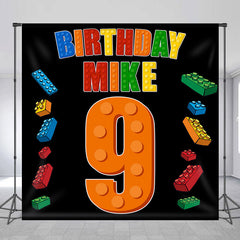 Lofaris Building Blocks Style Custom 9th Birthday Backdrop