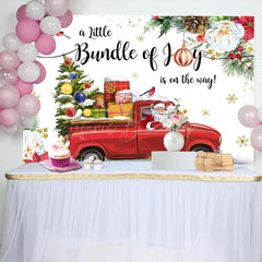 Lofaris Bundle Of Joy Christmas Santa Baby Shower Backdrop
