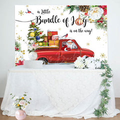 Lofaris Bundle Of Joy Christmas Santa Baby Shower Backdrop