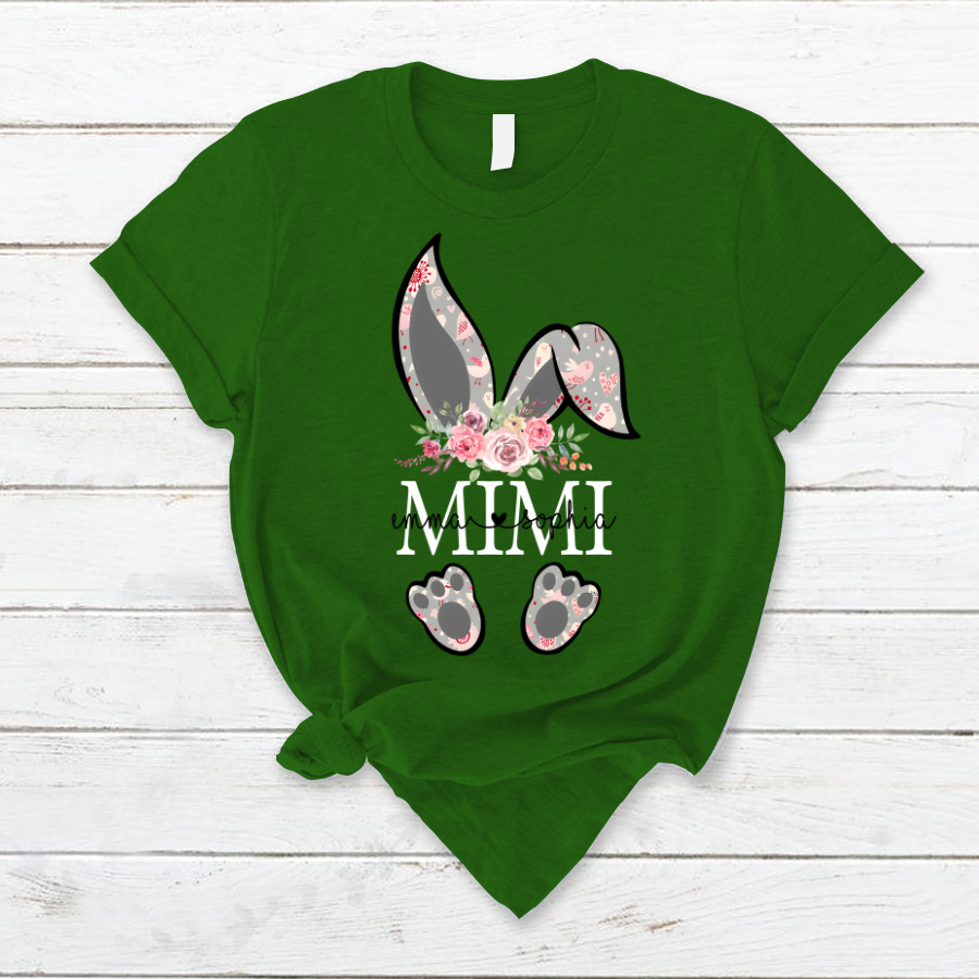 Lofaris Bunny Flower MiMi And Kids Easter Day T-Shirt