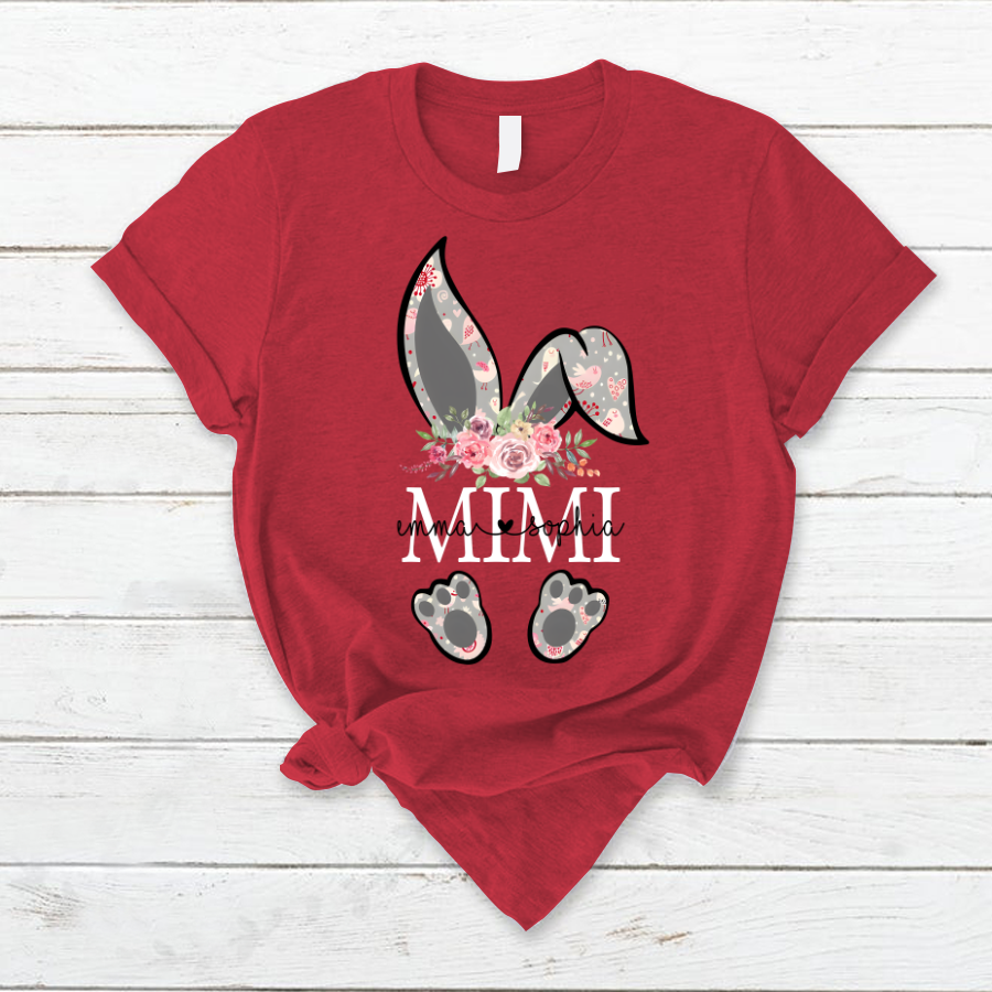 Lofaris Bunny Flower MiMi And Kids Easter Day T-Shirt