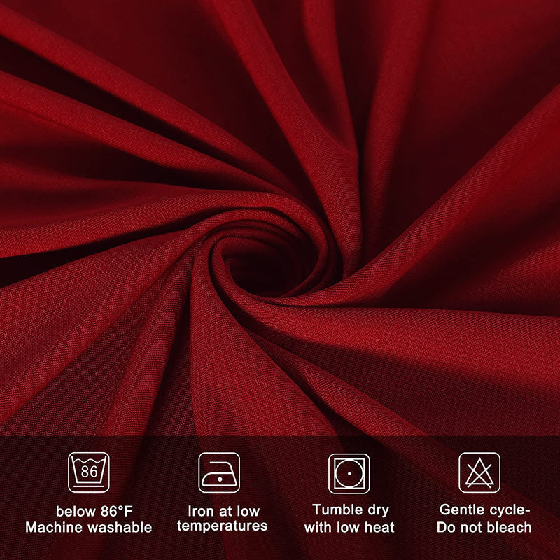 Lofaris Burgundy Fitted Spandex Rectangle Banquet Table Cover