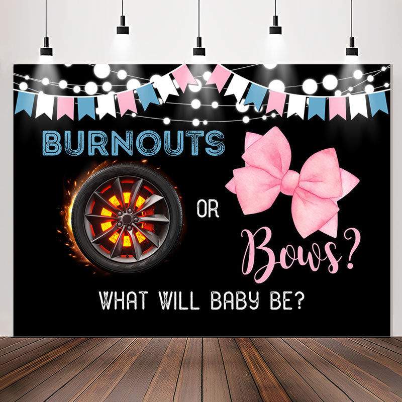Lofaris Burnouts Or Bows Black Backdrop For Gender Reveal