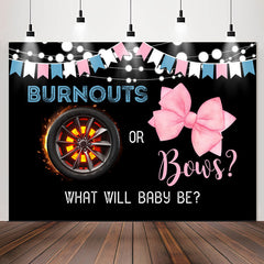 Lofaris Burnouts Or Bows Black Backdrop For Gender Reveal