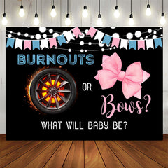 Lofaris Burnouts Or Bows Black Backdrop For Gender Reveal