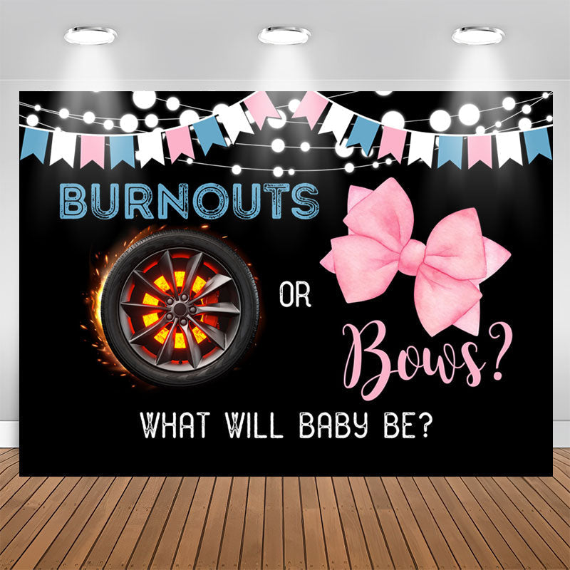 Lofaris Burnouts Or Bows Black Backdrop For Gender Reveal