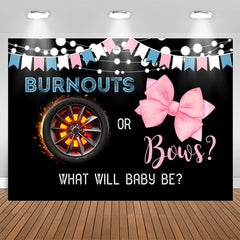 Lofaris Burnouts Or Bows Black Backdrop For Gender Reveal