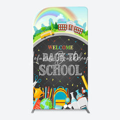 Lofaris Bus Rainbow Stationery Back To School Arch Backdrop