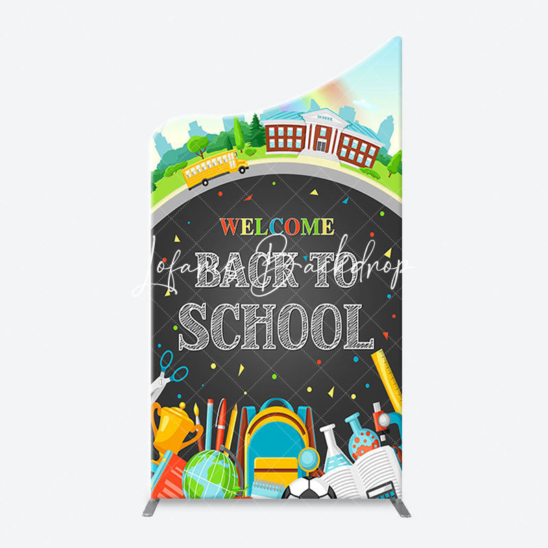 Lofaris Bus Rainbow Stationery Back To School Arch Backdrop