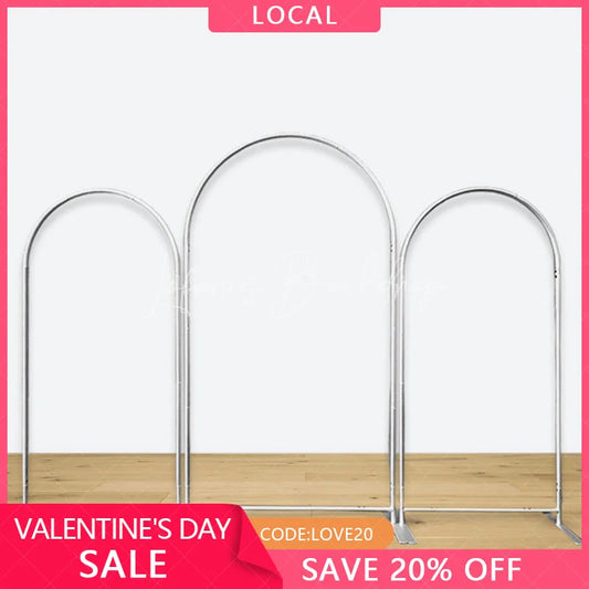 Lofaris (7 Day Delivery) Silver Wedding Arch Metal Flower Frame 3 Piece Set
