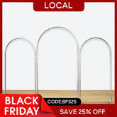 Lofaris (7 Day Delivery) Silver Wedding Arch Metal Flower Frame 3 Piece Set