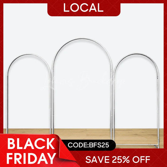 Lofaris (7 Day Delivery) Silver Wedding Arch Metal Flower Frame 3 Piece Set
