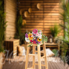 Lofaris Cabin Indoor Green Plants Spring Photo Backdrop