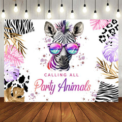 Lofaris Calling All Party Animals Zebra Birthday Backdrop