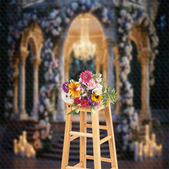 Lofaris Candle Floral Pavilion Birthday Cake Smash Backdrop