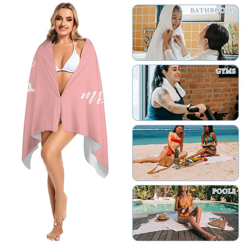 Lofaris Candy Pink Custom Name Beach Towel for Girl