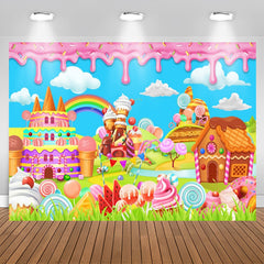 Lofaris Candyland Sweet Dessert Girls Birthday Backdrop