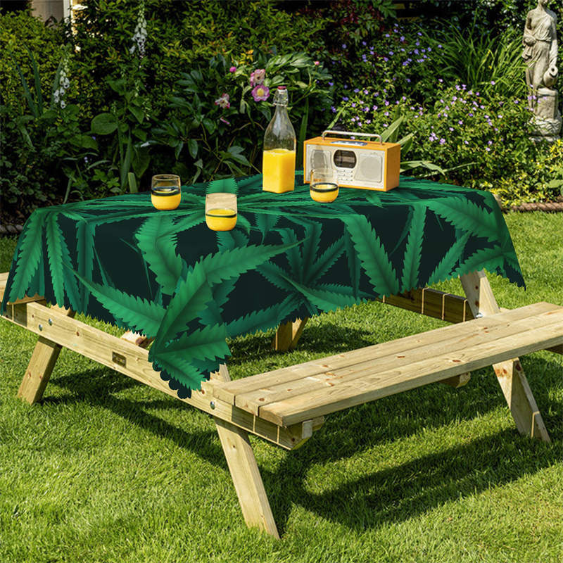 Lofaris Cannabis Weed Leaves Decorative Rectangle Tablecloth