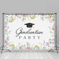 Lofaris Cap Floral Dandelion White Graduation Party Backdrop