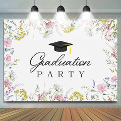 Lofaris Cap Floral Dandelion White Graduation Party Backdrop