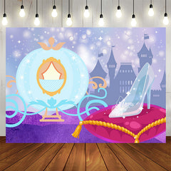 Lofaris Carriage Glass Slipper Castle Birthday Backdrop