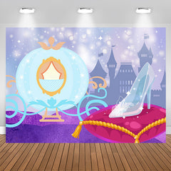 Lofaris Carriage Glass Slipper Castle Birthday Backdrop