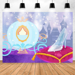 Lofaris Carriage Glass Slipper Castle Birthday Backdrop