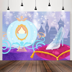 Lofaris Carriage Glass Slipper Castle Birthday Backdrop