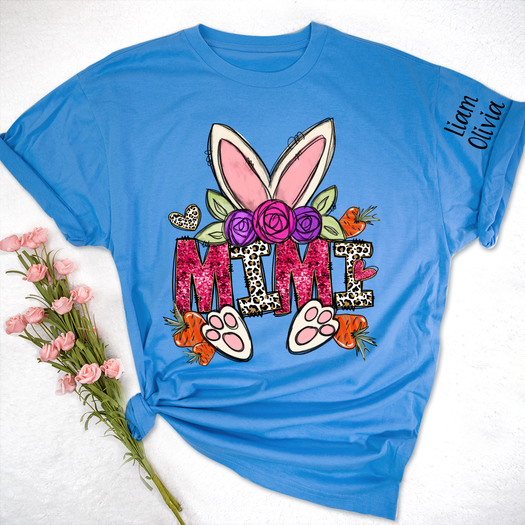 Lofaris Carrot Flower Easter bunny Mimi And Kids T-Shirt