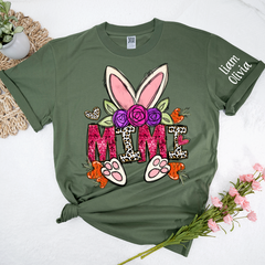 Lofaris Carrot Flower Easter bunny Mimi And Kids T-Shirt