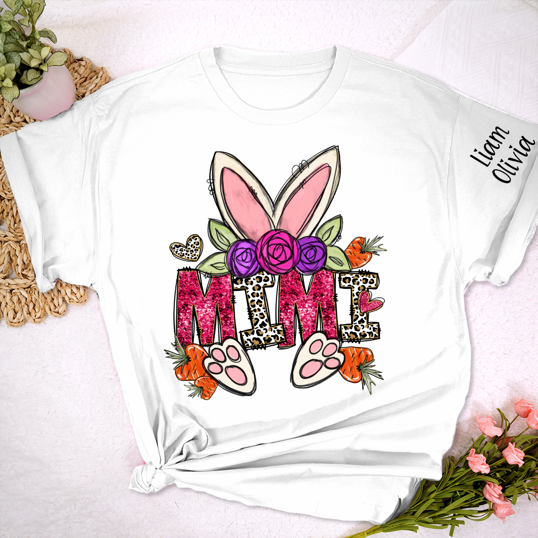 Lofaris Carrot Flower Easter bunny Mimi And Kids T-Shirt