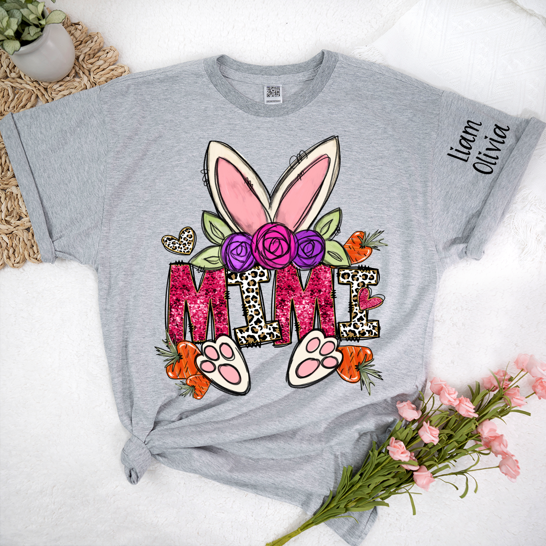 Lofaris Carrot Flower Easter bunny Mimi And Kids T-Shirt