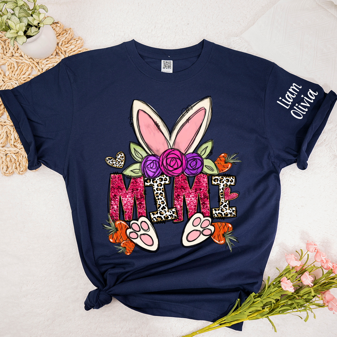 Lofaris Carrot Flower Easter bunny Mimi And Kids T-Shirt