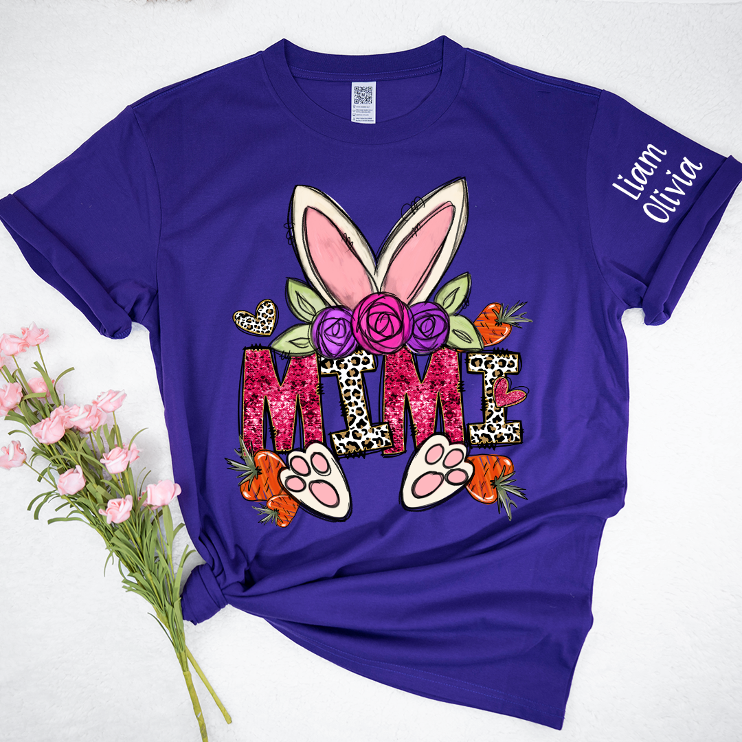 Lofaris Carrot Flower Easter bunny Mimi And Kids T-Shirt