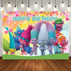 Lofaris Cartoon Magic Hair Elfs Floral Birthday Backdrop