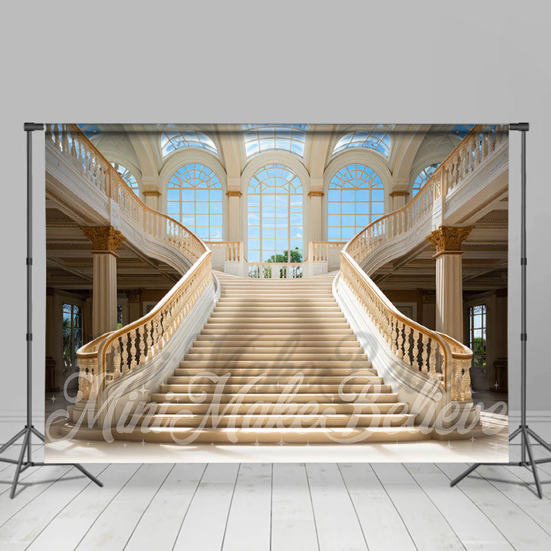 Lofaris Cascading Staircase Castle Architecture Backdrop