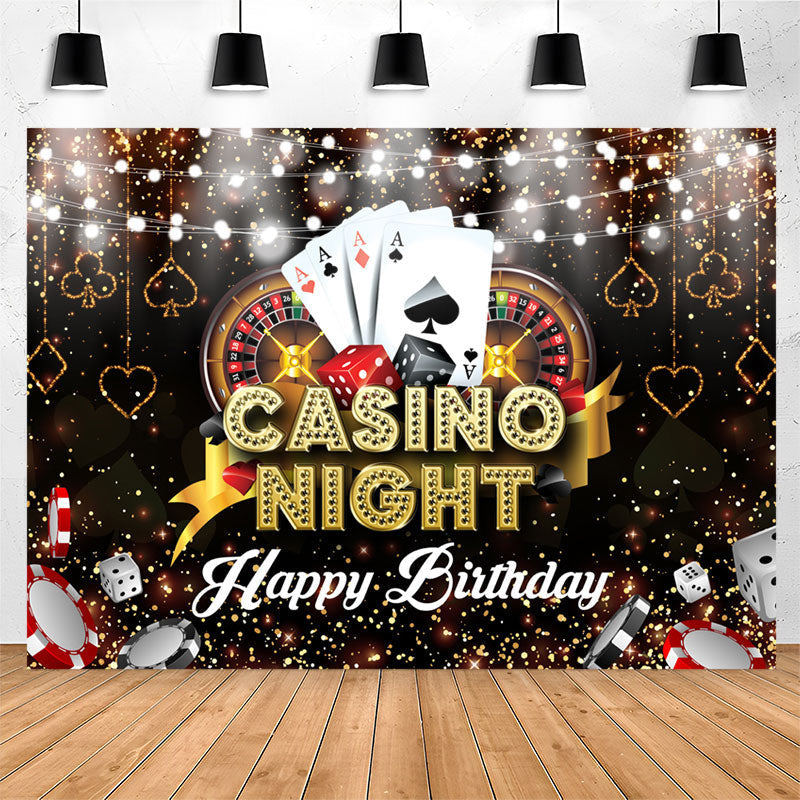 Lofaris Casino Night Poker Bokeh Happy Birthday Backdrop
