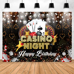 Lofaris Casino Night Poker Bokeh Happy Birthday Backdrop