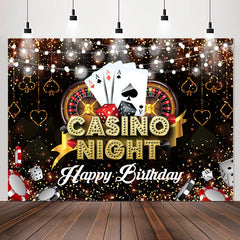 Lofaris Casino Night Poker Bokeh Happy Birthday Backdrop