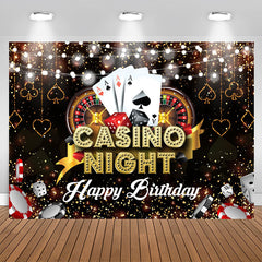 Lofaris Casino Night Poker Bokeh Happy Birthday Backdrop