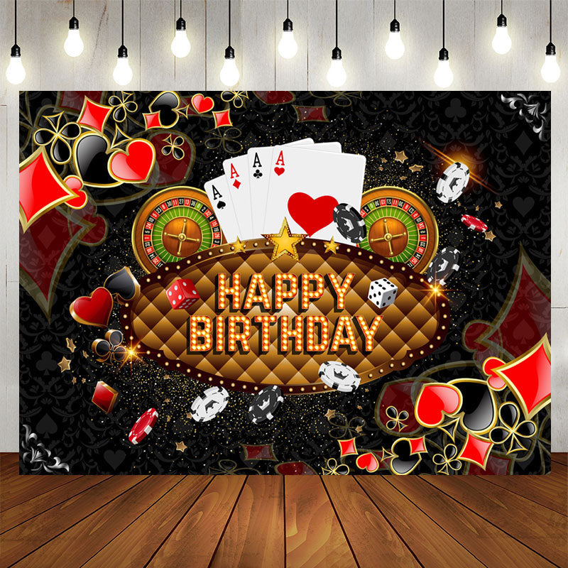 Lofaris Casino Poker Turnplate Sparkling Backdrop For Birthday