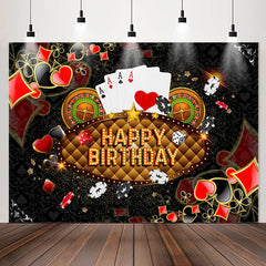 Lofaris Casino Poker Turnplate Sparkling Backdrop For Birthday