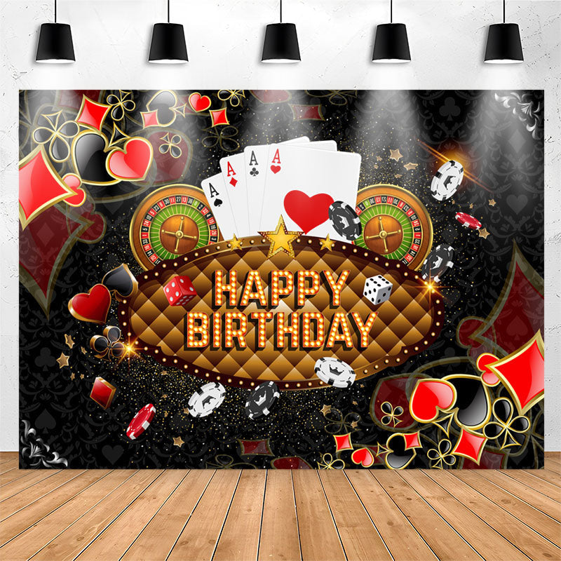 Lofaris Casino Poker Turnplate Sparkling Backdrop For Birthday