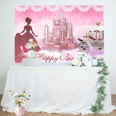 Lofaris Castle Pink Cloud Princess Birthday Backdrop