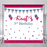 Lofaris Celebrate Blue Red White 3rd Custom Birthday Backdrop